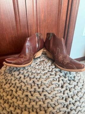 Ariat Brown Leather Western Ankle Booties